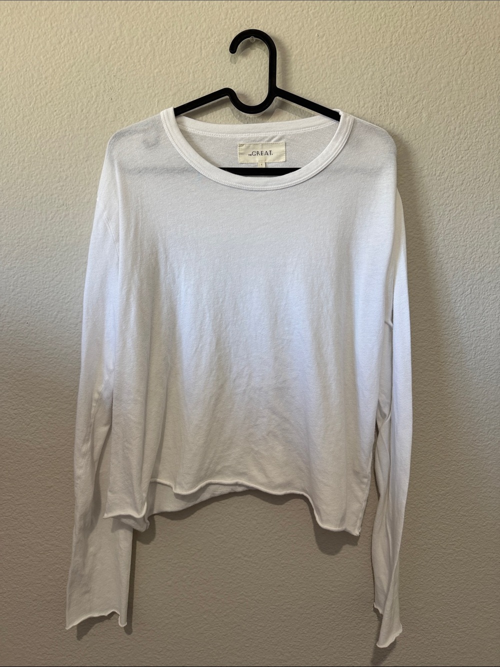 THE GREAT. White Long-Sleeve Shirt | 100% Cotton | Size 1